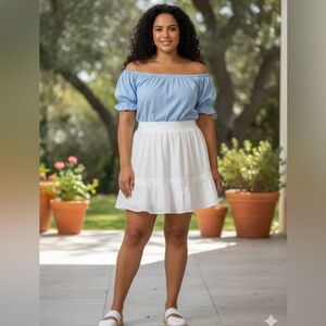 Cotton On Curve Frill White Mini Skirt